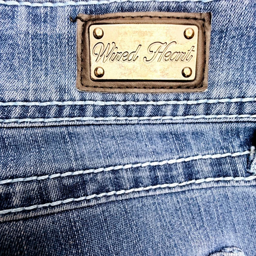 Wired Heart Womens Bootcut Jeans Size 30 Medium Wash Blue Denim Stretch RN139056